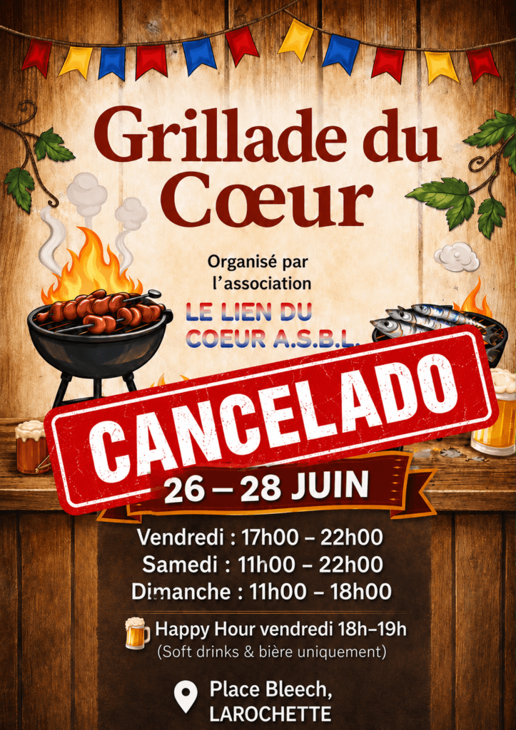 Festa «Grillade du Coeur» adiada em Larochette devido à vaga de calor