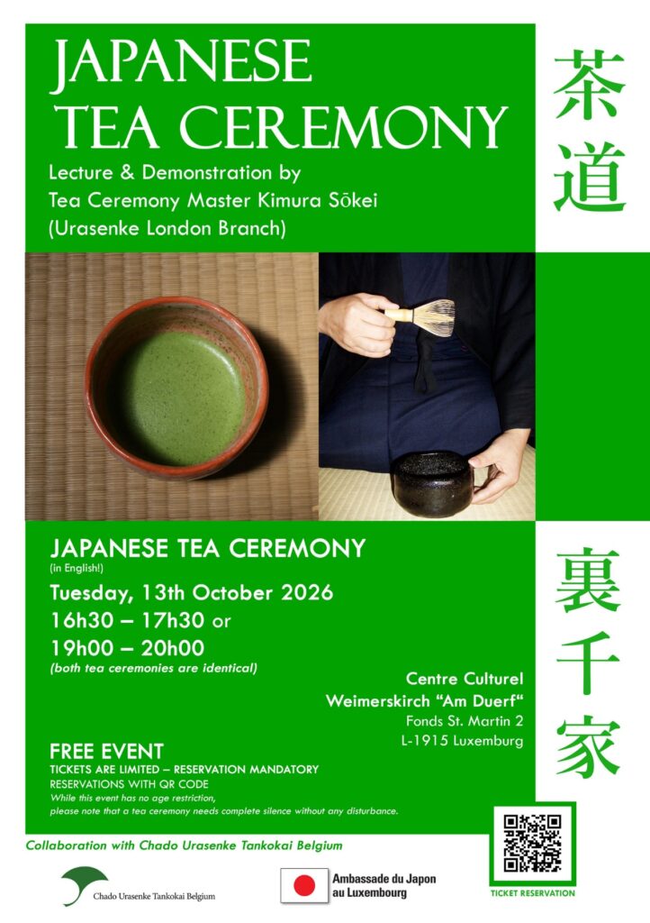 Cerimónia do chá japonês no Luxemburgo