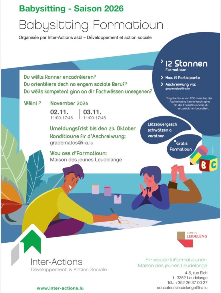 Formação de babysitting para jovens